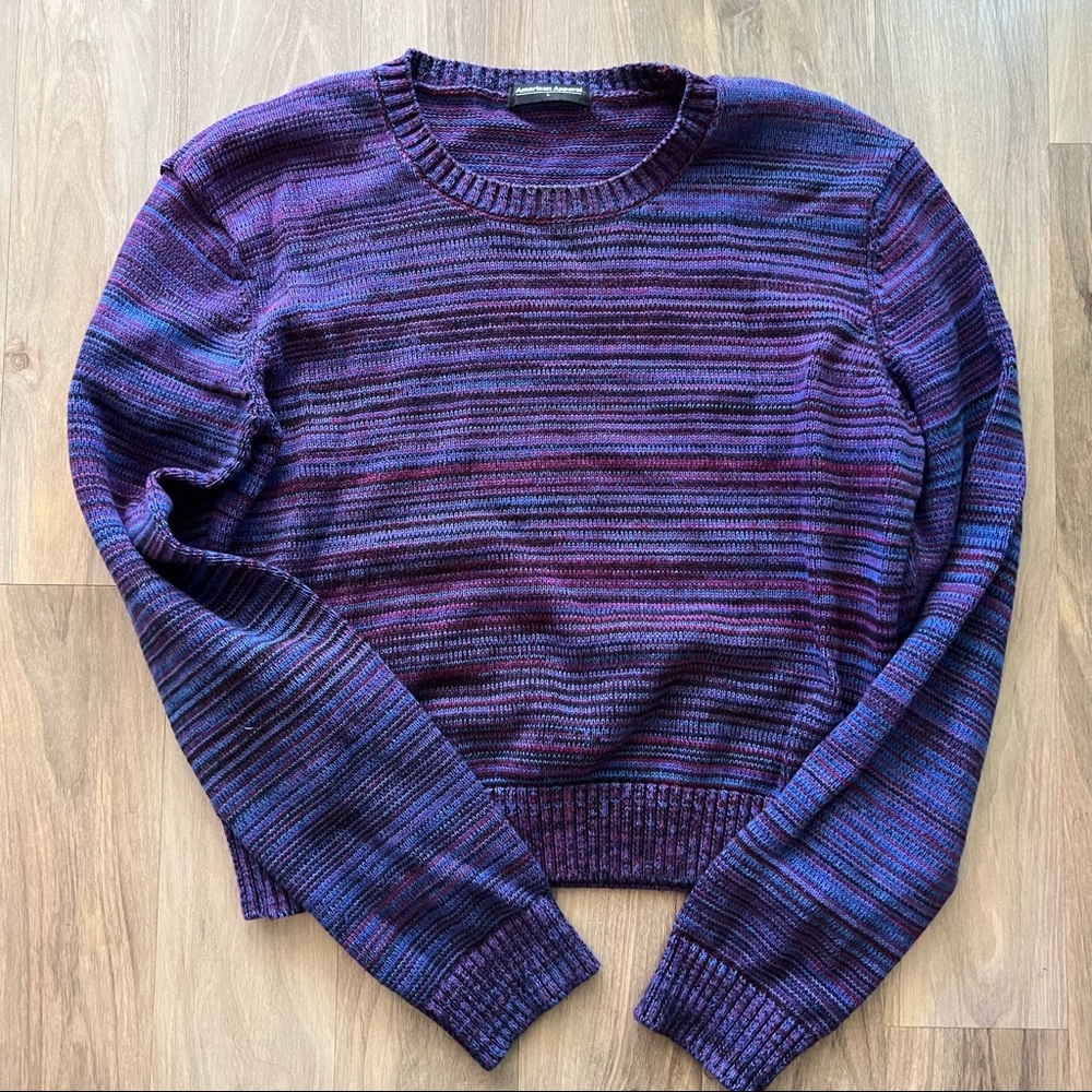 American apparel purple cropped sweater